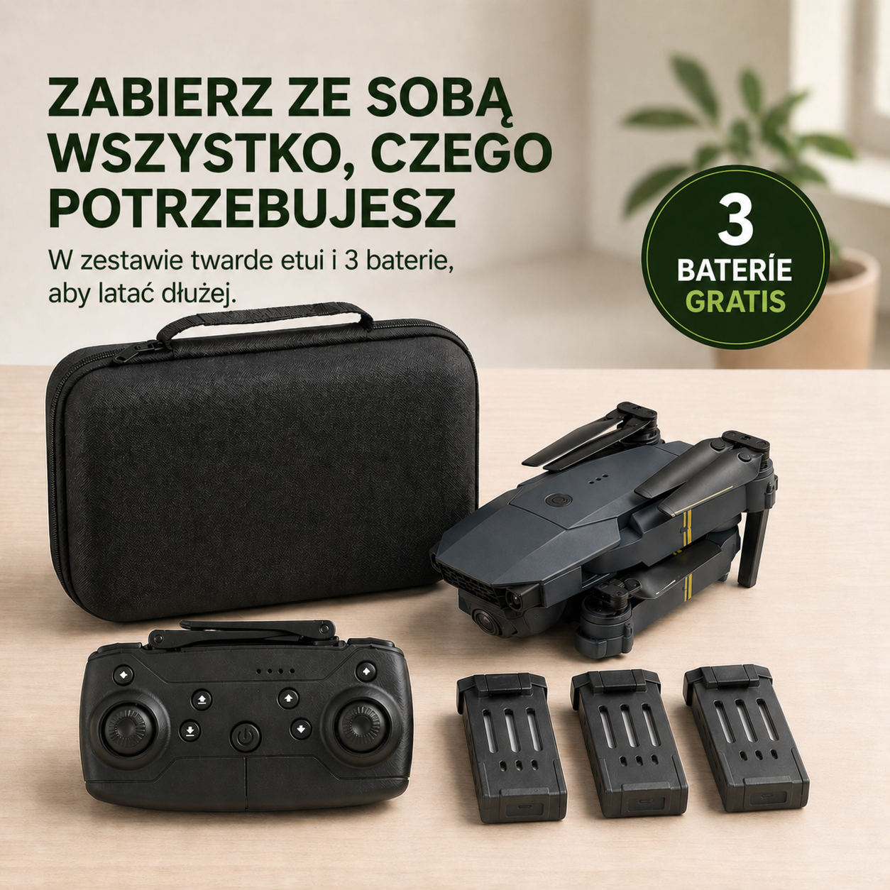 SKYCAM PRO™ | Dron 4K z podwójną kamerą, automatycznym startem i transmisją na żywo do telefonu. (Tylko dziś: etui + 3 baterie GRATIS)