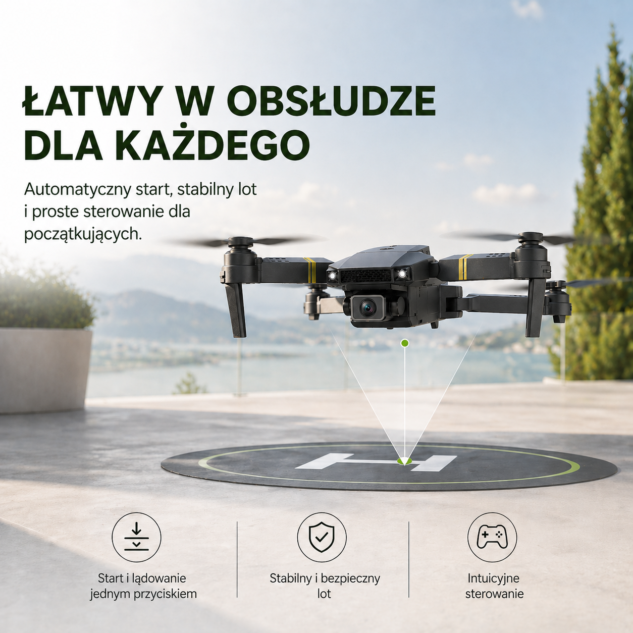 SKYCAM PRO™ | Dron 4K z podwójną kamerą, automatycznym startem i transmisją na żywo do telefonu. (Tylko dziś: etui + 3 baterie GRATIS)