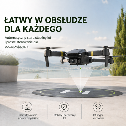 SKYCAM PRO™ | Dron 4K z podwójną kamerą, automatycznym startem i transmisją na żywo do telefonu. (Tylko dziś: etui + 3 baterie GRATIS)
