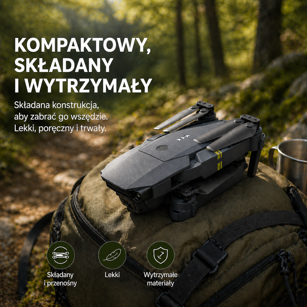SKYCAM PRO™ | Dron 4K z podwójną kamerą, automatycznym startem i transmisją na żywo do telefonu. (Tylko dziś: etui + 3 baterie GRATIS)